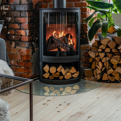 Glass hearth Delicate marble pattern