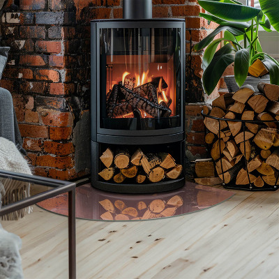 Glass hearth for wood stove Color Pink