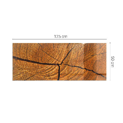 Corner glass hearth rectangular Wood grain in cross-section