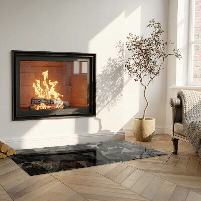 Glass fire hearth rectangular Three-dimensional geometry