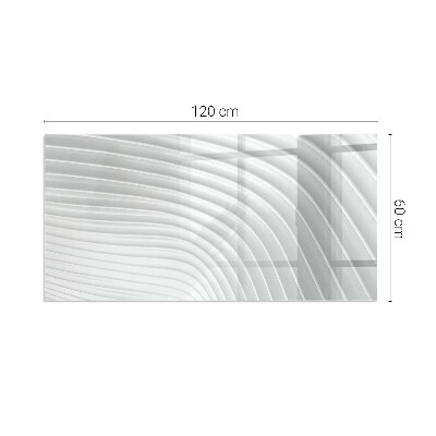 Corner glass hearth rectangular Waves of delicate lines