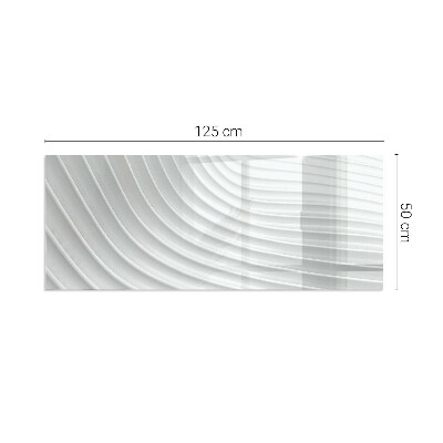 Corner glass hearth rectangular Waves of delicate lines