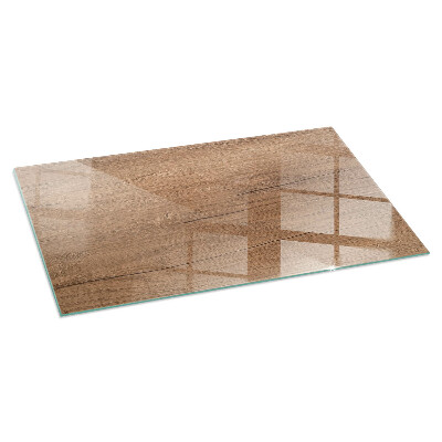 Corner glass hearth rectangular Natural wood pattern