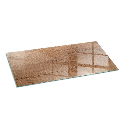 Corner glass hearth rectangular Natural wood pattern