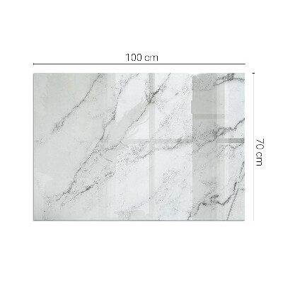Glass fire hearth rectangular Marble pattern with veins