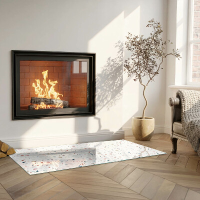 Corner glass hearth rectangular Pattern with small shapes