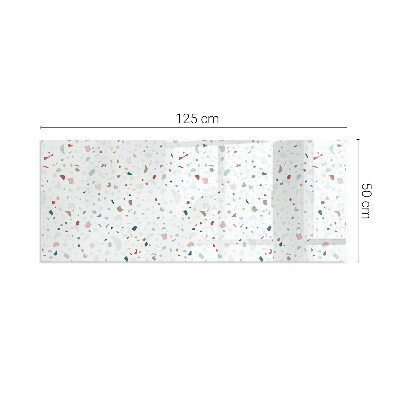 Corner glass hearth rectangular Pattern with small shapes