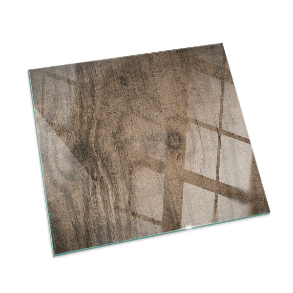Glass fire hearth rectangular Natural wood pattern
