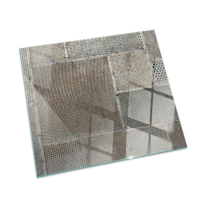 Glass fire hearth rectangular Pattern of perforated sheet metal