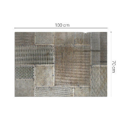 Glass fire hearth rectangular Pattern of perforated sheet metal