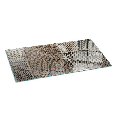 Glass fire hearth rectangular Pattern of perforated sheet metal