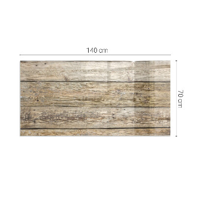 Glass fire hearth rectangular Wooden board in arrangement