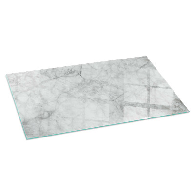 Glass fire hearth rectangular Marble structure pattern