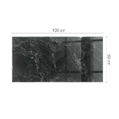 Glass fire hearth rectangular Elegant marble pattern