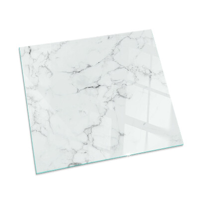 Glass fire hearth rectangular Marble pattern with veins