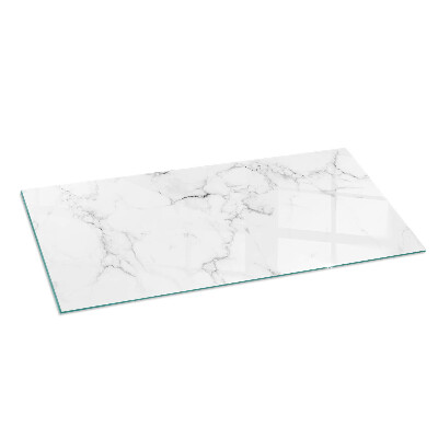 Glass fire hearth rectangular Marble pattern with veins