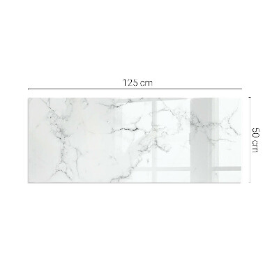Glass fire hearth rectangular Marble pattern with veins