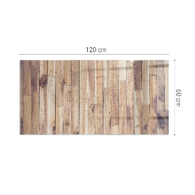 Glass fire hearth rectangular Wooden board in arrangement