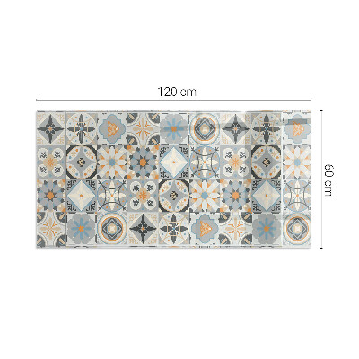 Corner glass hearth rectangular Mosaic patterns in tiles
