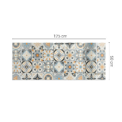 Corner glass hearth rectangular Mosaic patterns in tiles