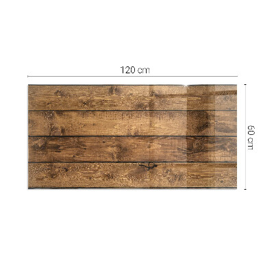 Glass fire hearth rectangular Wooden board with grain