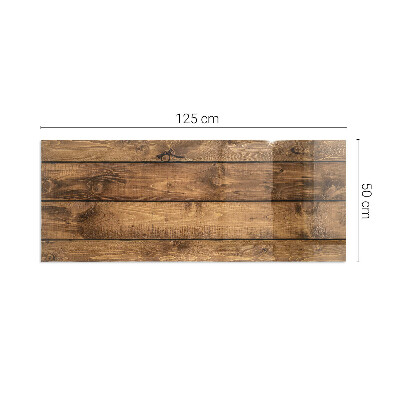 Glass fire hearth rectangular Wooden board with grain