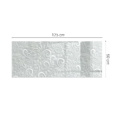 Corner glass hearth rectangular Elegant plant pattern