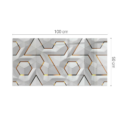 Corner glass hearth rectangular Geometric 3D pattern