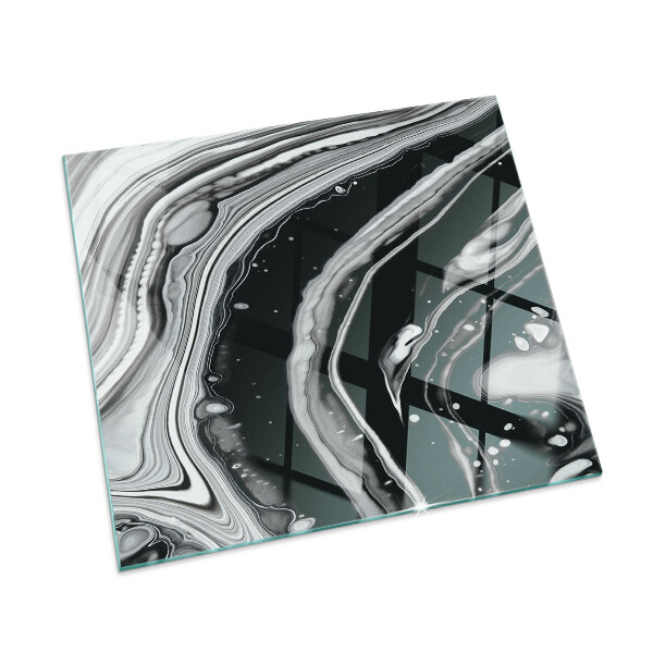 Glass fire hearth rectangular Abstract waves and lines