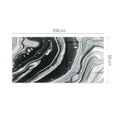 Glass fire hearth rectangular Abstract waves and lines