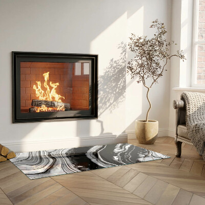 Glass fire hearth rectangular Abstract waves and lines