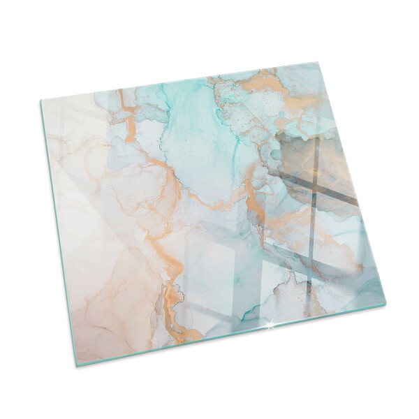 Corner glass hearth rectangular Abstract fluid pattern