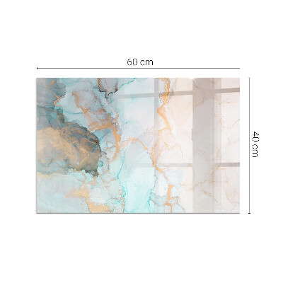 Corner glass hearth rectangular Abstract fluid pattern