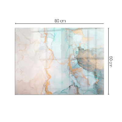 Corner glass hearth rectangular Abstract fluid pattern