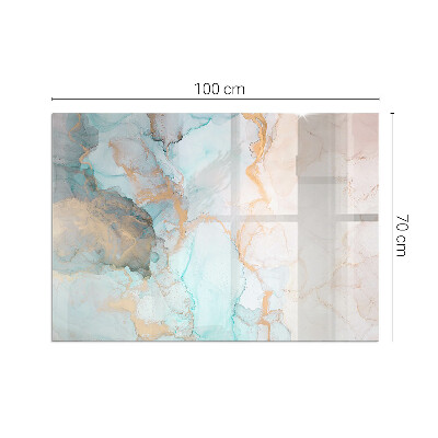 Corner glass hearth rectangular Abstract fluid pattern