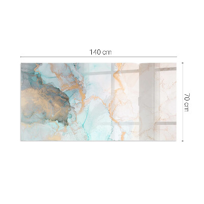 Corner glass hearth rectangular Abstract fluid pattern
