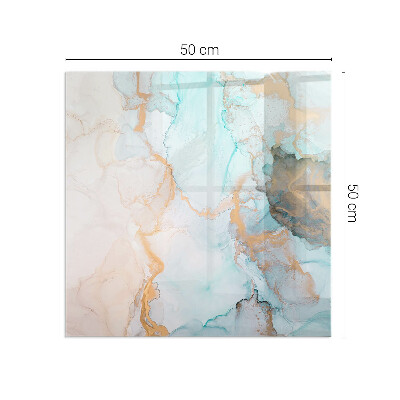 Corner glass hearth rectangular Abstract fluid pattern