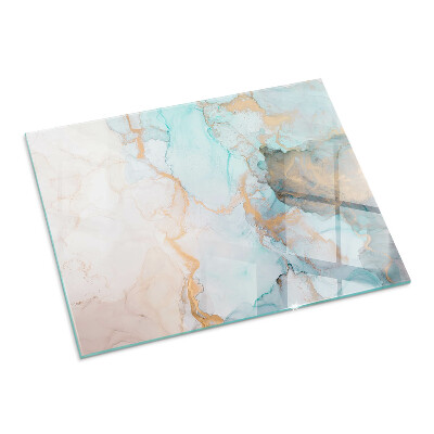 Corner glass hearth rectangular Abstract fluid pattern