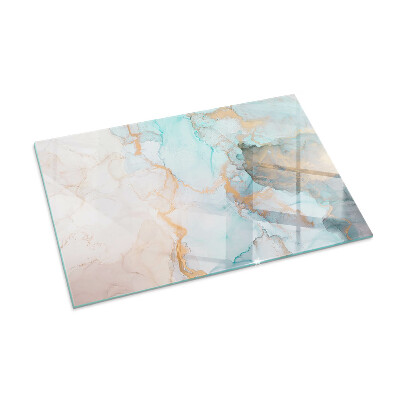 Corner glass hearth rectangular Abstract fluid pattern