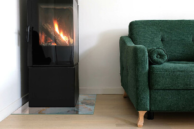 Corner glass hearth rectangular Abstract fluid pattern