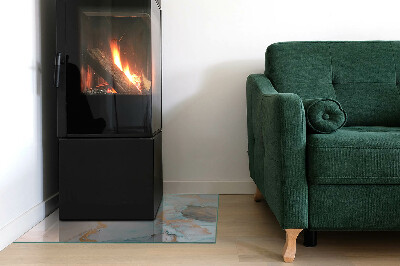 Corner glass hearth rectangular Abstract fluid pattern