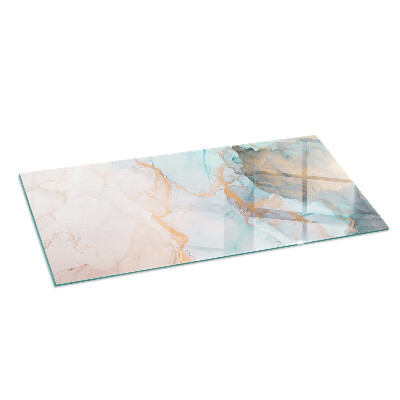 Corner glass hearth rectangular Abstract fluid pattern