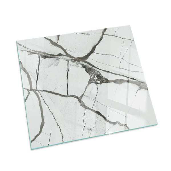 Glass fire hearth rectangular Marble vein pattern