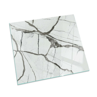 Glass fire hearth rectangular Marble vein pattern