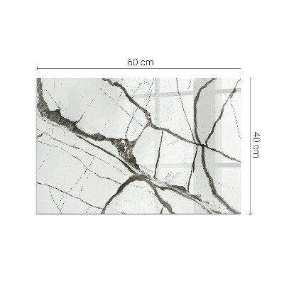 Glass fire hearth rectangular Marble vein pattern