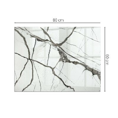 Glass fire hearth rectangular Marble vein pattern