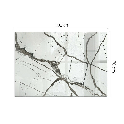 Glass fire hearth rectangular Marble vein pattern