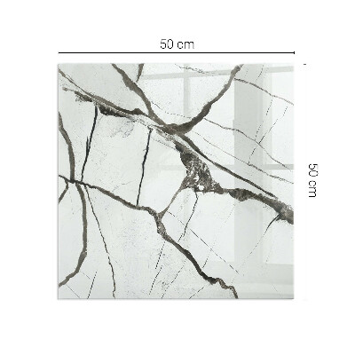 Glass fire hearth rectangular Marble vein pattern
