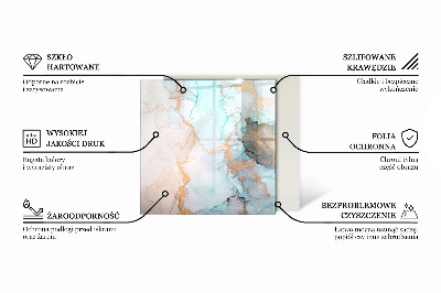 Glass fire hearth rectangular Marble vein pattern