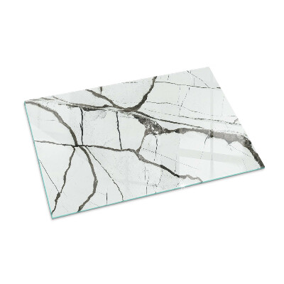 Glass fire hearth rectangular Marble vein pattern